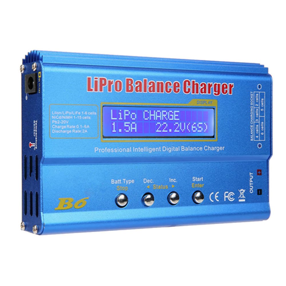 Walfront B6 Balance Charger RC Battery Charger Digital 80W Life NiMH NiCd (New B6 LCD Screen Digital RC NiMh)