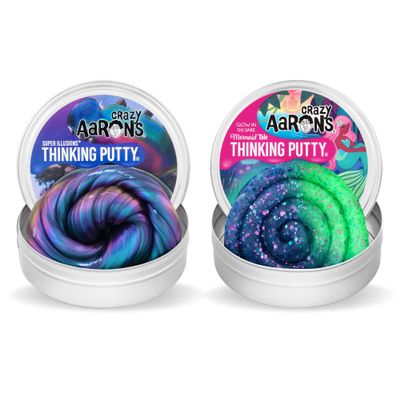 Crazy Aaron's Super Scarab Color Shifting Thinking Putty & Mermaid Tale Glow in Dark Thinking Putty Bundle