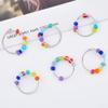 DICOSMETIC 10Pcs 2 Styles Rainbow Rotating Open Cuff Rings Adjustable Personalized Wrap Ring Rotatable Bead Rings Fidget Ring for Anxiety Rainbow Spinner Beads Ring, US Size 8 3/4 view 2