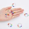 DICOSMETIC 10Pcs 2 Styles Rainbow Rotating Open Cuff Rings Adjustable Personalized Wrap Ring Rotatable Bead Rings Fidget Ring for Anxiety Rainbow Spinner Beads Ring, US Size 8 3/4 view 4