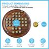 30cm Diameter WOODEN SOLITAIRE BOARD GAME with SPECKLED GOLDEN SPINOSAURUS GLASS MARBLES | |classic wooden solitaire game | strategy board game view 4