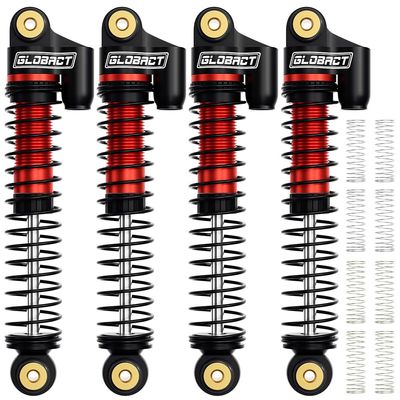GLOBACT 52mm Oil Shocks for 1/24 Axial SCX24 Bronco/JLU CRC/Deadbolt/Gladiator /C10 Upgrade Accessories (Black Red)
