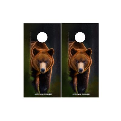 Bear In the Woods Cornhole Wraps