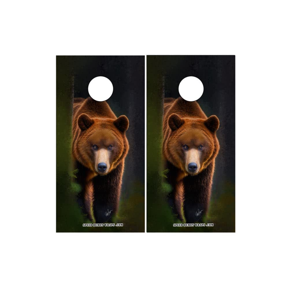 Bear In the Woods Cornhole Wraps