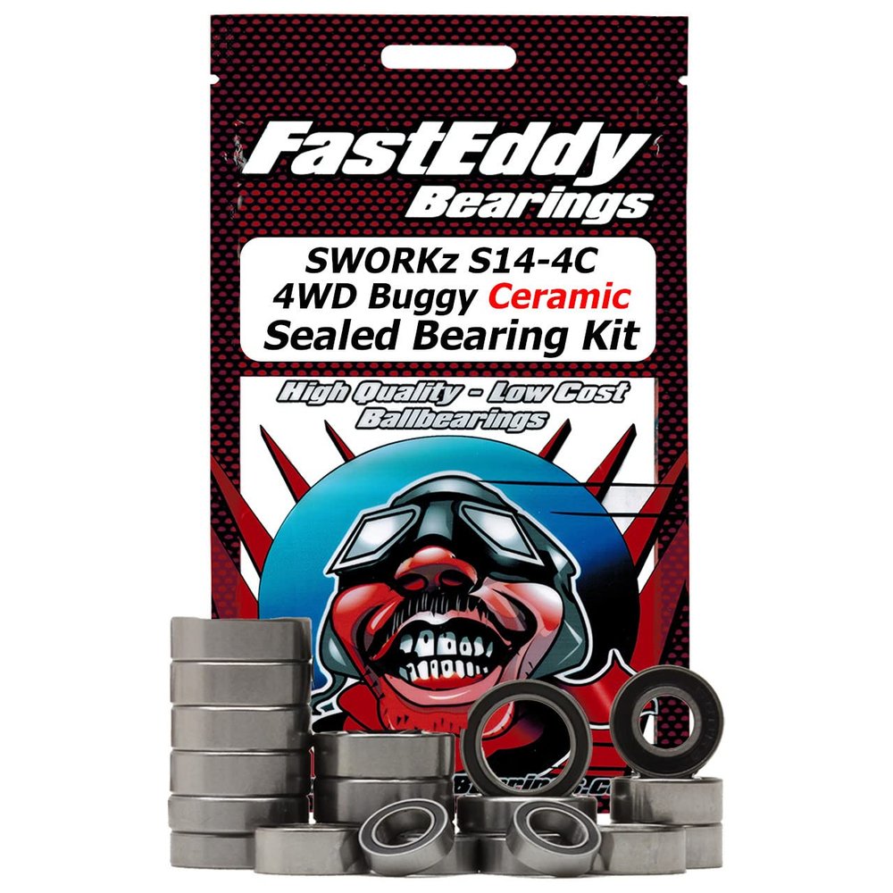 FastEddy Bearings Compatible with SWORKz S14-4C 4WD Buggy Ceramic Sealed Bearing Kit