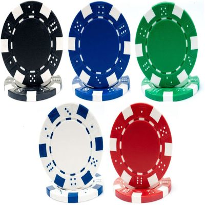 Striped Dice Clay Composite Poker Chips 5 Colors 1000 pcs