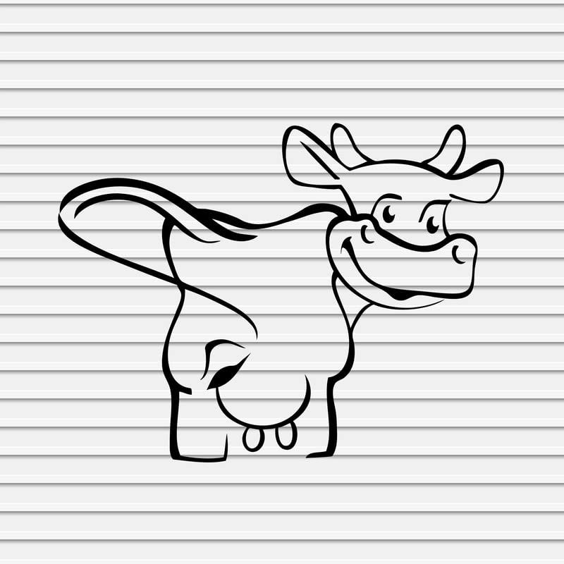 Cow Vinyl Decals Stickers for Walls Car Window Laptop Tumbler Kitchen Shop Store Cafe Bar Kids Nursery Room Decor Dairy Farmhouse Milk Bottle Canister Jug Silhouette YASVG17296