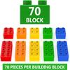 WYSWYG Large Classic Building Blocks Set 70 Pcs in 5 Colors, Big Construction Bricks Compatible with Duplo, Preschool STEM Educational Toys for Age 3-6 view 4