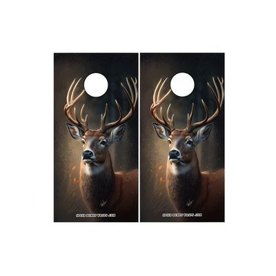 Portrait Of A Buck Cornhole Wraps