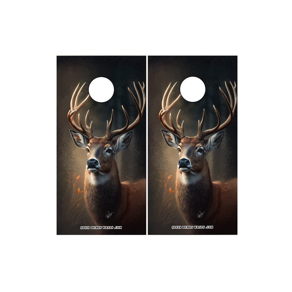 Portrait Of A Buck Cornhole Wraps