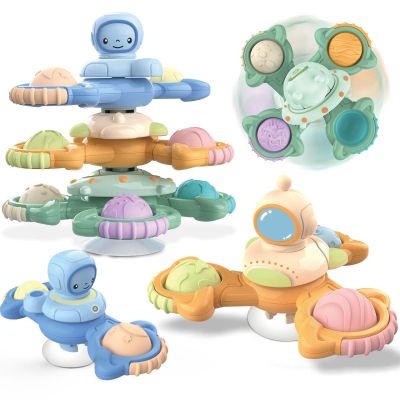 VETGI 3PCS Suction Cup Spinner Toy - Sensory & Fidget Bath Toys for 2-3 Year Olds, Boys & Girls - Ideal Gift for Toddlers, Spinning Tops.
