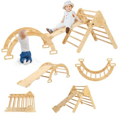 Houseables Pickler Set, Pikler Triangle Set, Pickler, Pikler Climber, Montessori Climber, Toddler Climbing Toys Indoor, Wooden Indoor Jungle Gym, Montessori Play Gym, Playground for Kids, Toddlers 1-3