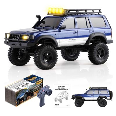 EAZYRC FMS Fcx18 1/18 Land Cruiser 80 Toyota RC Rock Crawler RTR 4x4 Off-Road Waterproof Hobby Grade RC Trucks All Terrains for Adults and Beginner(Blue)