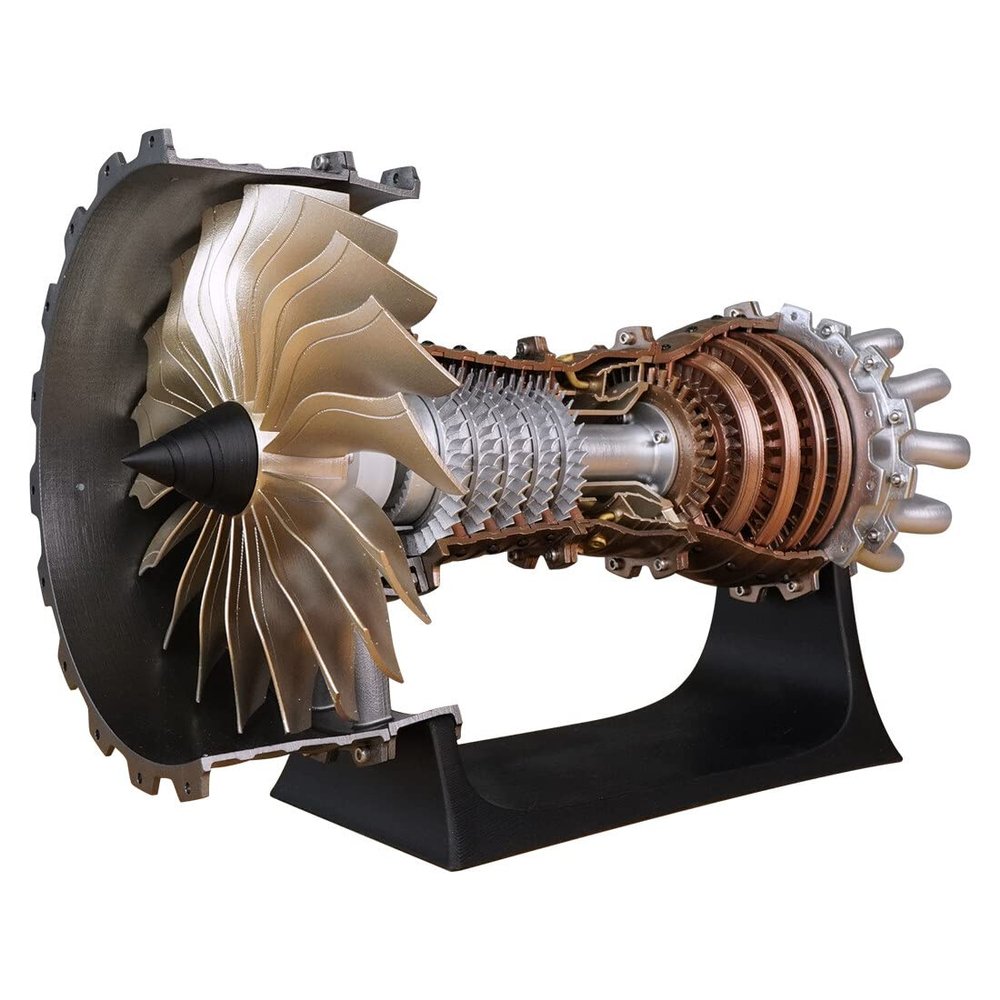 ZUSTER Trent 900 Turbofan Engine Kit, 150+Pcs Metal Turbofan Engine for Adults That Works, 1/20 DIY Assembly 3D Metal Kit Building Your Own Engine Technology Experiment Model