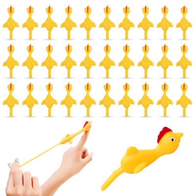 BUVUDI 30 Pieces Rubber Chicken Slingshot Rubber Chickens Flying Chicken Slingshot Flicken Chicken Game Finger Slingshot Chicken Toys Chicken Flingers Flinging Chickens for Party Favors Activity Gift