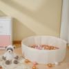 Ball Pit for Toddlers Babies Dogs Cats Iinfant Children, Foldable Ball Pits Play Tent, Crawl Playpen Ball Pool with Storage Bag, Surprise for Boys Girls Festival (Balls Not Included), Beige view 3