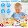 Kids Tool Set Toy with Drill, Wooden Toy for 2 3 4 5 Years Old Boy Girl, 37 Pcs Stem Montessori Toy for Learning Educational Construction Toy, Birthday Gift for Kids view 2