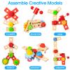 Kids Tool Set Toy with Drill, Wooden Toy for 2 3 4 5 Years Old Boy Girl, 37 Pcs Stem Montessori Toy for Learning Educational Construction Toy, Birthday Gift for Kids view 3