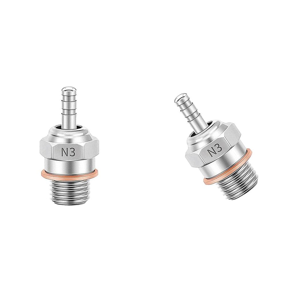 Chanmoo 2PCS 70117H Hot Glow Plugs No.3 N3 N4#3#4 Spark Nitro Engine Parts Replace OS for Traxxas Losi HPI Redcat HSP Himoto RC Car Truck Buggy (N3)