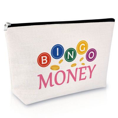 Bingo Game Lover Gift Makeup Bag Bingo Player Gift Bingo Lover Gift Casino Lovers Gift for Women Girls Cosmetic Bag Casino Gambling Gift Birthday Retirement Christmas Gift Travel Cosmetic Pouch