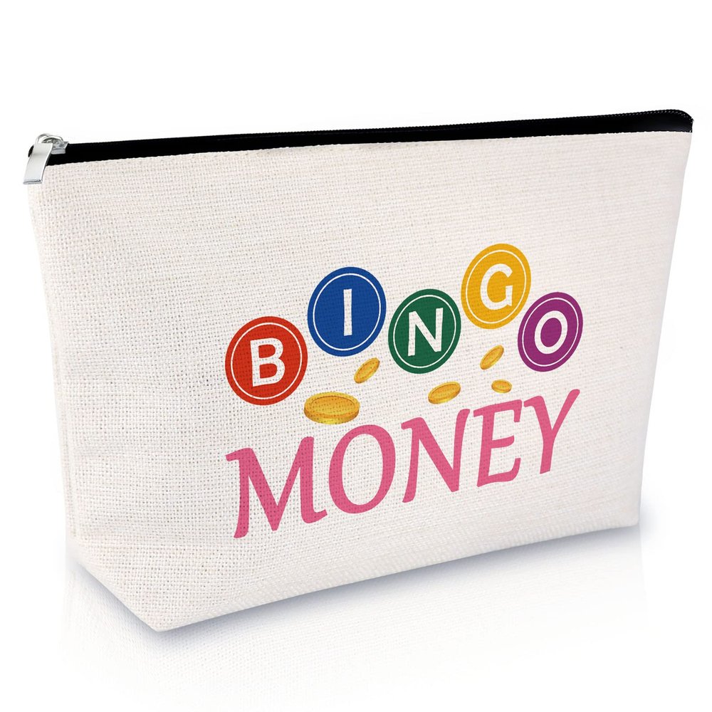 Bingo Game Lover Gift Makeup Bag Bingo Player Gift Bingo Lover Gift Casino Lovers Gift for Women Girls Cosmetic Bag Casino Gambling Gift Birthday Retirement Christmas Gift Travel Cosmetic Pouch