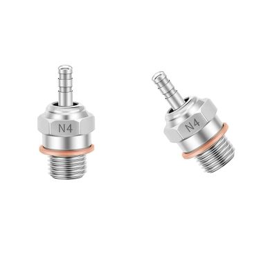 Chanmoo 2PCS 70117H Hot Engine Glow Plugs No.3 N3 N4#3#4 Spark Nitro Engine Parts Replace OS for Traxxas Losi HPI Redcat HSP Himoto RC Car Truck Buggy (N4)