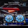 RC Car Motor Cooling Fans Twin 30mm 28000rpm, Motor Fan with Metal Heatsink 3660 3650 3670 540 550 Brushless Motor Update Parts for 1/10 1/8 RC Car Truck Diameter 36-38mm Brushless Motor, Blue view 2