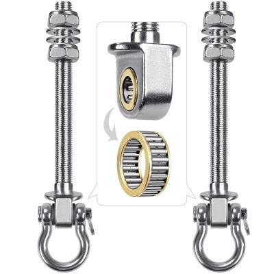 BeneLabel Heavy Duty Swing Hangers with Bearings - Set of 2 Stainless Steel 304 Hardware for Wood & Metal Beams - Ideal for Hanging Hammocks, Yoga Swings, Porch Swing - 1500LB Capacity - 7" x M2/5"