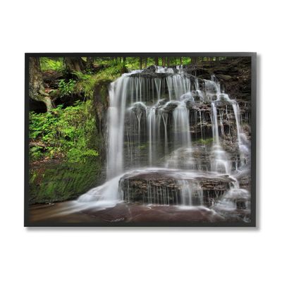 'Woodland Waterfall Nature Creek'| Framed Giclee Art