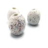 1Pc Handmade Extra Large Round Beads, Ceramic Craft Supplies for Macrame Large Hole (30 mm, Confetti White) view 2