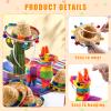 6 Pieces Mini Rainbow Donkey Piatas 4 x 7 Inch and 6 Pieces Sombrero Hat Headbands for Cinco De Mayo Mexican Decorations Carnivals Festivals Taco Tuesday Event Fiesta Supplies view 3