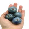 1Pc Handmade Extra Large Round Beads, Ceramic Craft Supplies for Macrame Large Hole (30 mm, Dark Blue Speckled) view 2