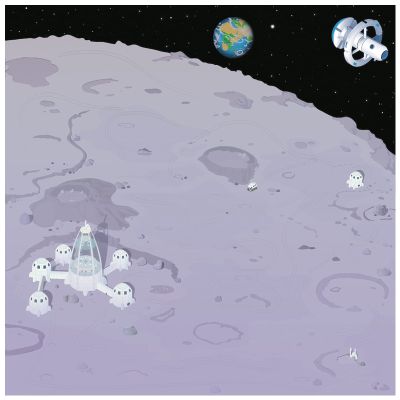 Lunar Mat for Rugged Robot Coding Course Robots Activity Mats, Educational Teaching Learning Programming Playmat Classroom Materials