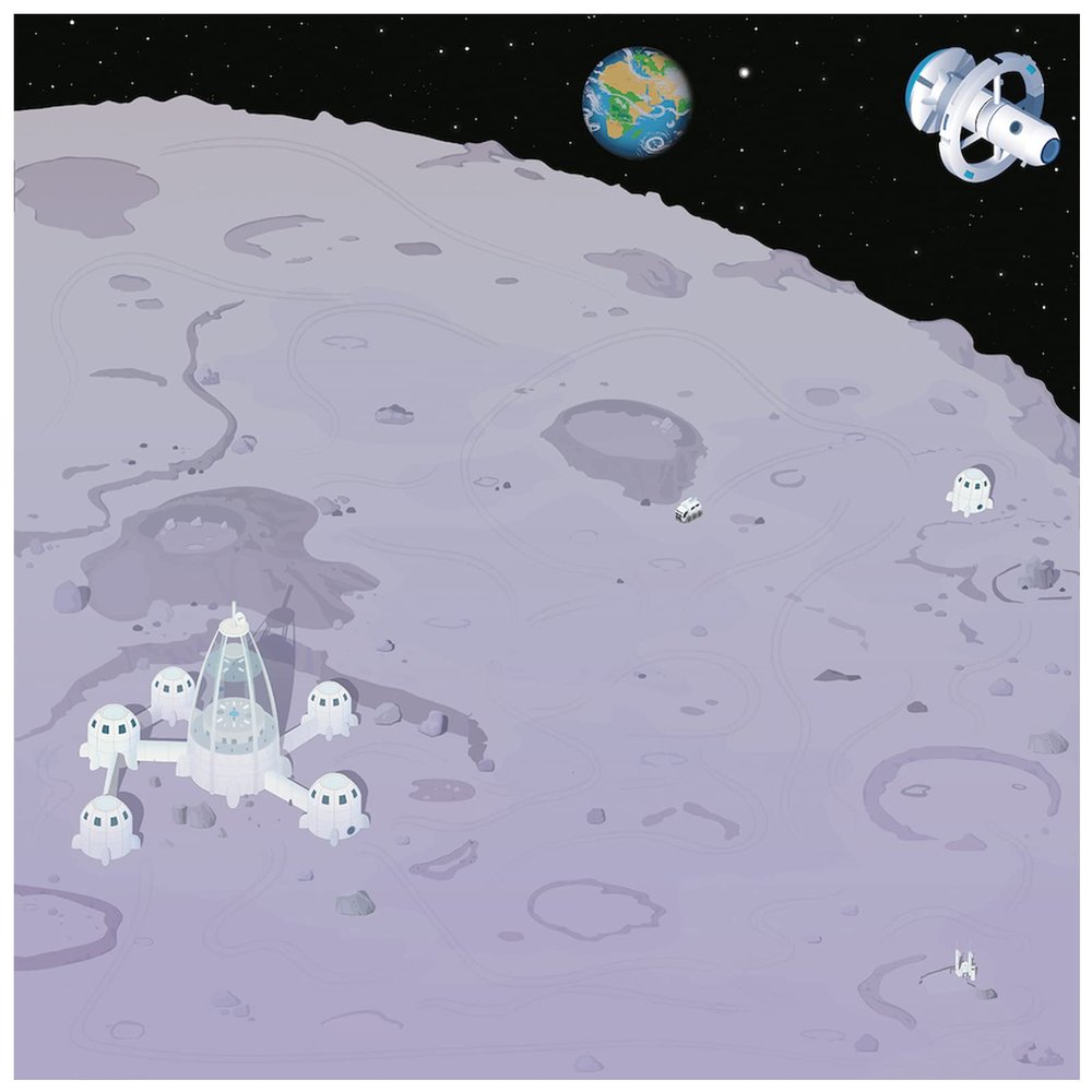Lunar Mat for Rugged Robot Coding Course Robots Activity Mats, Educational Teaching Learning Programming Playmat Classroom Materials