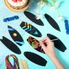 Libima 36 Pcs Summer Surfboard Scratch Cards Rainbow Art Paper for Ornament Mini Surfboard Card Decor Scratch Bookmarks Beach Party Favor DIY Classroom Birthday Gift, 6 Styles view 3