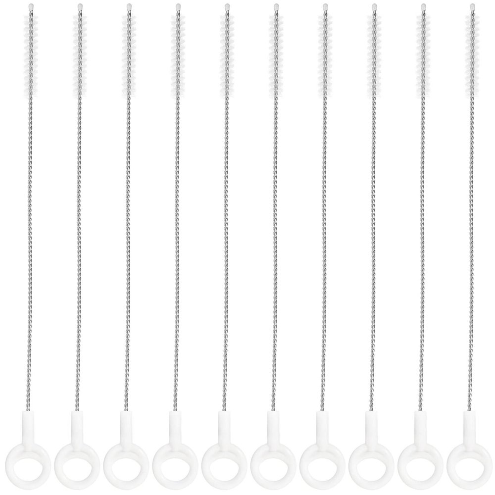 10pcs Bottle Straw Cleaning Brush Flexible Thin Cleaner for Bottles Water Straws Ergonomic Non- Handle Hanging for