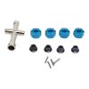 Aluminum 12mm Hex Wheel Hubs Adapters, RC Hex Wheel Hub Adapter with Cross Wrench, Wheel hex hubs with Pins Screws for RC Car Upgrades Accessories[Blue] view 1
