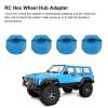 Aluminum 12mm Hex Wheel Hubs Adapters, RC Hex Wheel Hub Adapter with Cross Wrench, Wheel hex hubs with Pins Screws for RC Car Upgrades Accessories[Blue] view 2