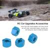 Aluminum 12mm Hex Wheel Hubs Adapters, RC Hex Wheel Hub Adapter with Cross Wrench, Wheel hex hubs with Pins Screws for RC Car Upgrades Accessories[Blue] view 4