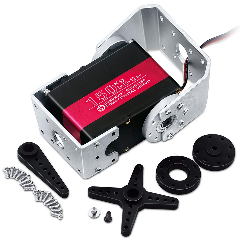 ANNIMOS 150KG Robot Servo Motor 12V High Voltage High Torque Steel Gear Large Digital Steering Servos with Mount Brackets