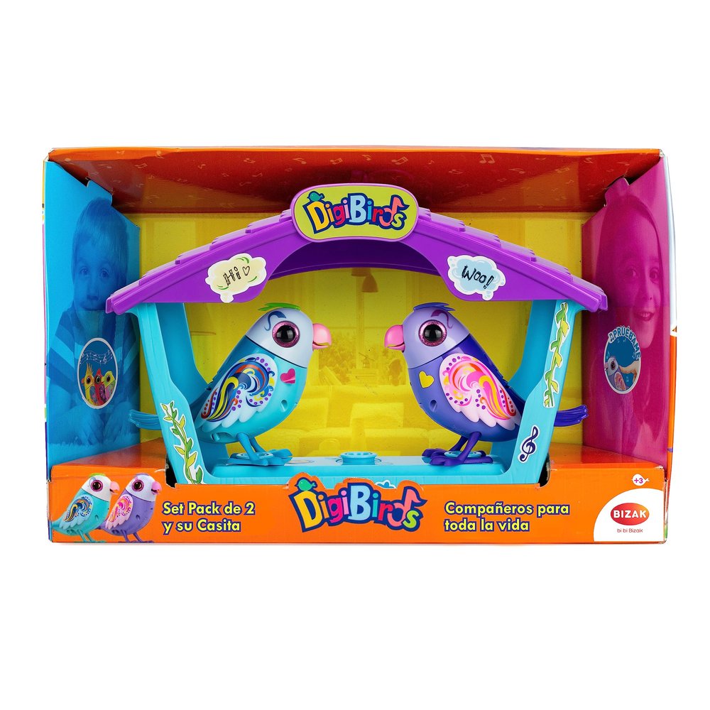 Bizak Digibirds, House with 2 Interactive Birds Singing Alone or Choir, Whistle, Move Beak and Head, Take Them Anywhere You Want (62008617)