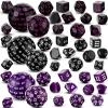 Libima 3 Set Complete D3-D100 Polyhedral Dice Set 100 Sided Dice Multisided D100 Dice for Role Playing Table Games Party (Black & Purple, Black & White, Purple & White) view 1