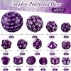 Libima 3 Set Complete D3-D100 Polyhedral Dice Set 100 Sided Dice Multisided D100 Dice for Role Playing Table Games Party (Black & Purple, Black & White, Purple & White) view 2