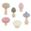 Hudson Baby 6pc Wood and Silicone Mushroom Toy Set, Light, One Size view 1