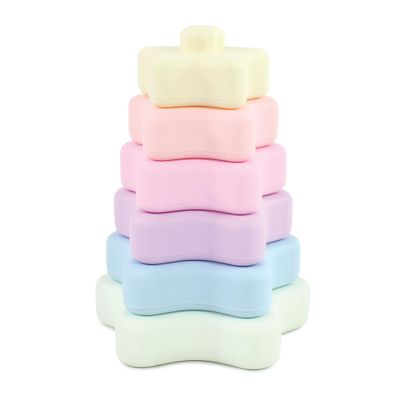 Hudson Baby Silicone Stacking Toy, Star, One Size