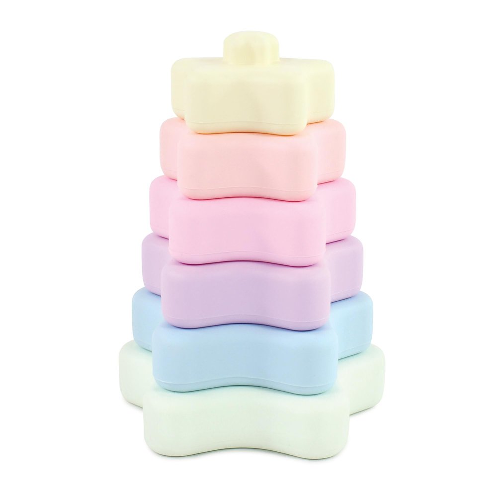 Hudson Baby Silicone Stacking Toy, Star, One Size