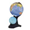 Dual Globe World Map & Constellation Decor - 17.5" Geography Education Gift for Home Office view 2