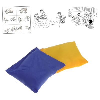 2pcs Set Bean and Girls Small Sandbags for Games Flat Shape Plastic Granules Beanbag and Girls Outdoor Toys
