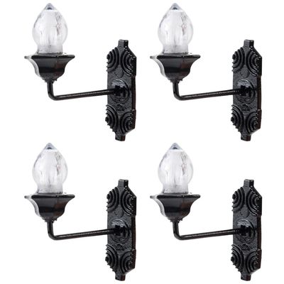 Housoutil Dollhouse Miniature Wall Sconces, 5PCS Dollhouse LED Wall Lamp, ABS Mini Decor Lamp,Black Decor Outdoor Lights Sand Table Lighting Toy for DIY Living Room Mini Toy Models