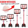 Kids Basketball Hoop with Stand, Adjustable Basketball Set, Toddler Basketball Toys for Boys Age 3 4 5 6 7 8, Indoor Outdoor Backyard Sport Game Gifts view 4